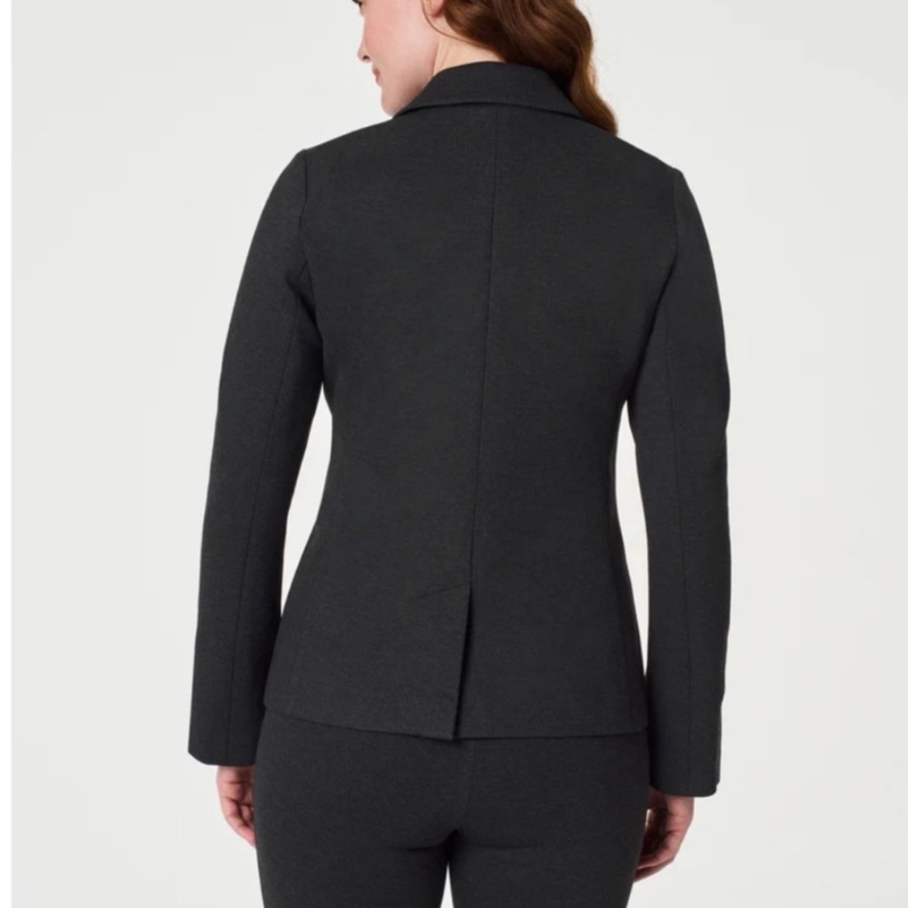 NWT Heather Gray Spanx Asymmetrical Ponte Blazer; Size L available - Picture 2 of 8